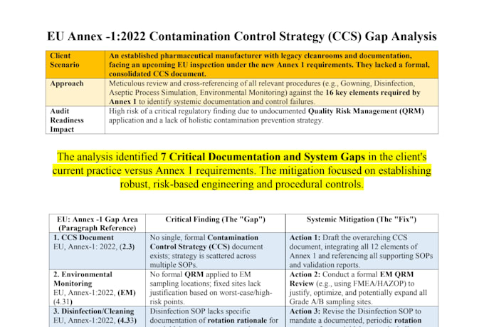 create your eu annex 1 contamination control strategy and aseptic documentation